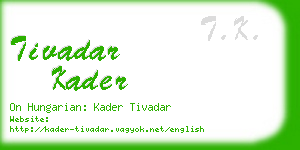tivadar kader business card